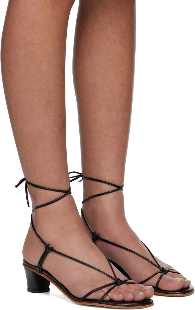 商品Martiniano|Black Spaghetti Heeled Sandals,价格¥4228,第4张图片详细描述