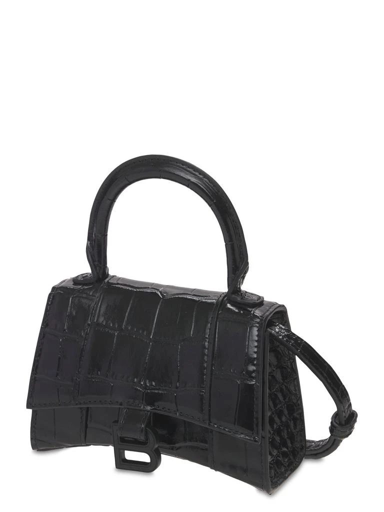 商品Balenciaga|Mini Hourglass Croc Embossed Leather Bag,价格¥9667,第3张图片详细描述