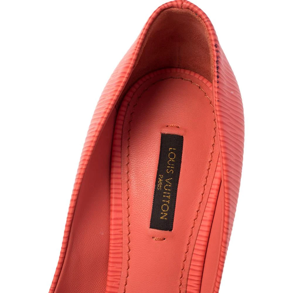 Louis Vuitton Orange Epi Leather Eyeline Pointed Toe Pumps Size 38.5 商品