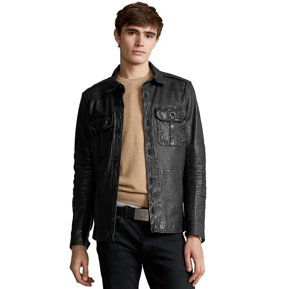 商品Ralph Lauren|Men's Leather Shirt Jacket,价格¥2226,第1张图片