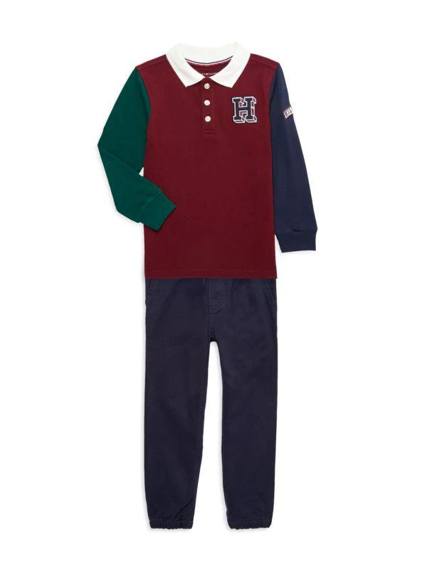 商品Tommy Hilfiger|Baby Boy’s 2-Piece Colorblock Rugby Shirt & Pants Set,价格¥119,第1张图片