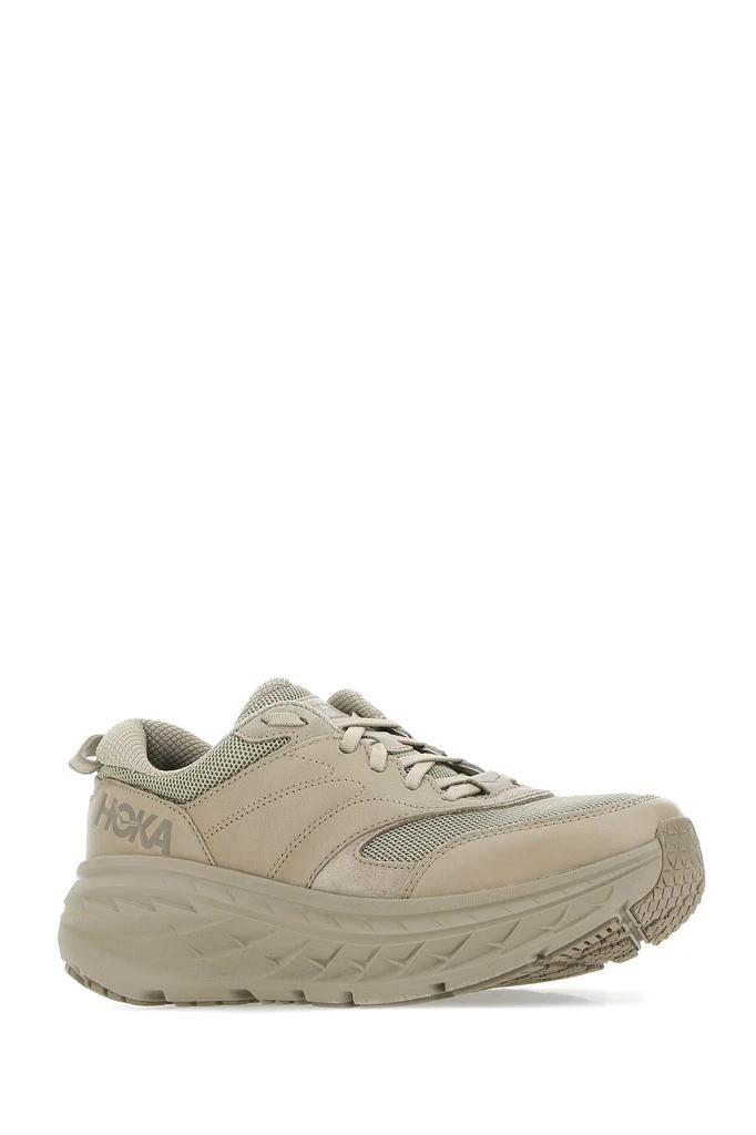 商品Hoka One One|Cappuccino fabric and leather Bondi L sneakers,价格¥957,第1张图片