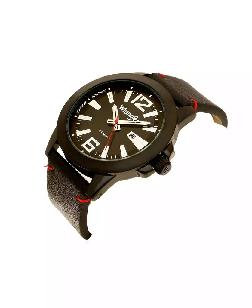 商品Wrangler|Men's Watch, 48MM Silver Case, Black Dial, Black Strap, Analog, Second Hand, Date Function,价格¥413,第2张图片详细描述