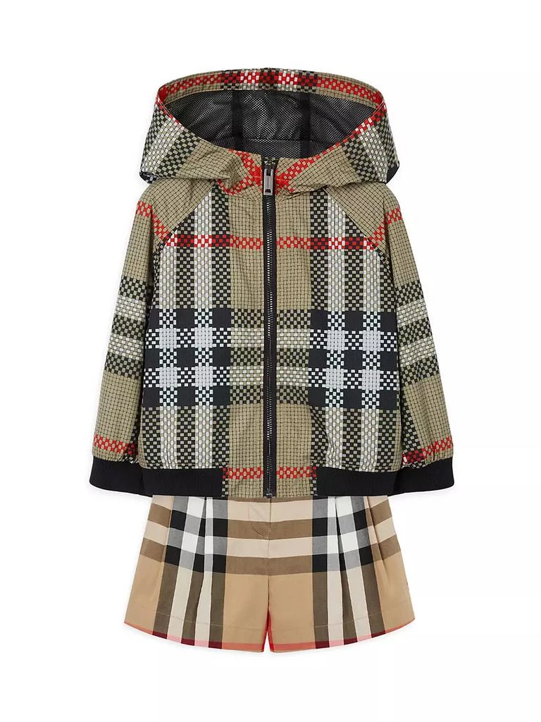 商品Burberry|Baby Boy's & Little Boy's Check Print Windbreaker Jacket,价格¥4128,第2张图片详细描述