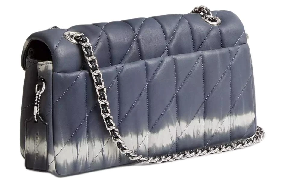 商品[国内直发] Coach|蔻驰 Tabby 26 绗缝扎染 纳帕皮革 单肩斜挎包 中号 女款 银色拼午夜海军蓝多色,价格¥3230,第3张图片详细描述