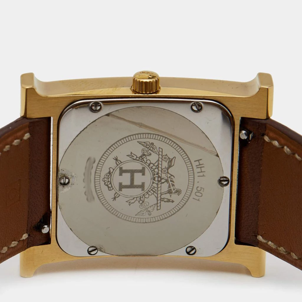 商品[二手商品] Hermes|Hermes White Gold Plated Stainless Steel Leather Heure H HH1.501 Women's Wristwatch 26 mm,价格¥6918,第4张图片详细描述