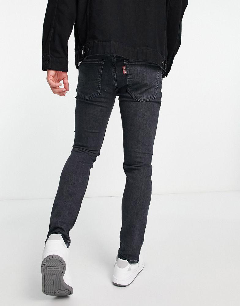 Levi's 519 extreme skinny hi-ball jeans in black商品第4张图片规格展示