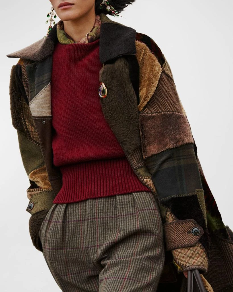 商品Ralph Lauren|Harmon Patchwork Lamb Shearling Coat,价格¥77316,第1张图片