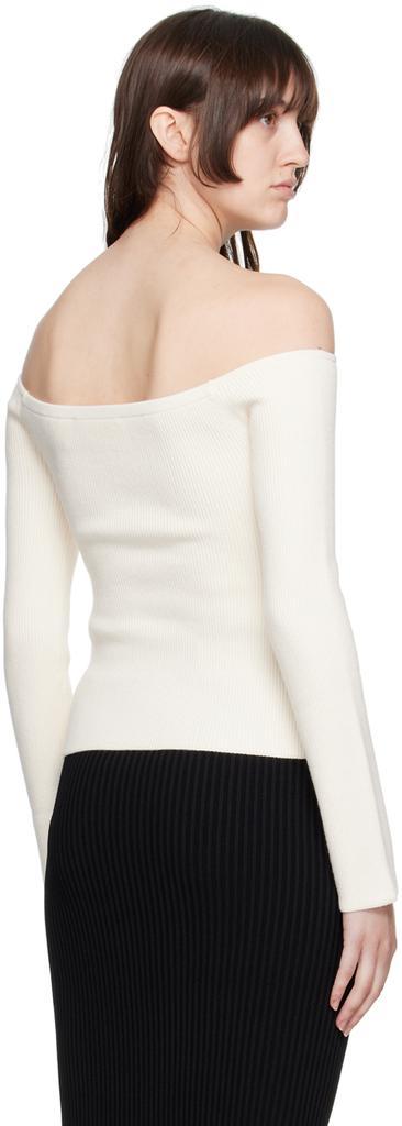 商品Helmut Lang|White Off-The-Shoulder Long-Sleeve T-Shirt,价格¥1298,第5张图片详细描述