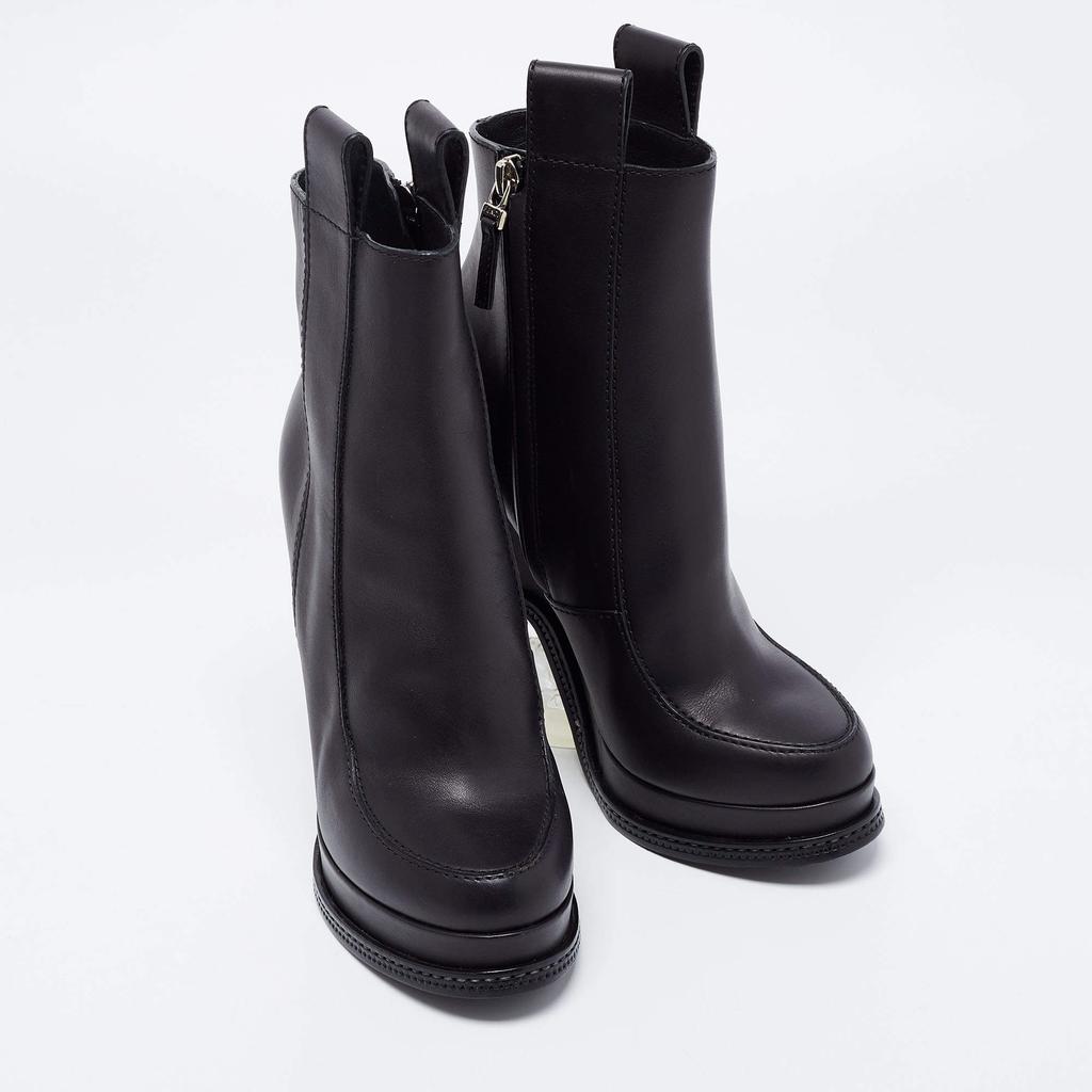 Fendi Black Leather Ice Heel Ankle Boots Size 36商品第4张图片规格展示