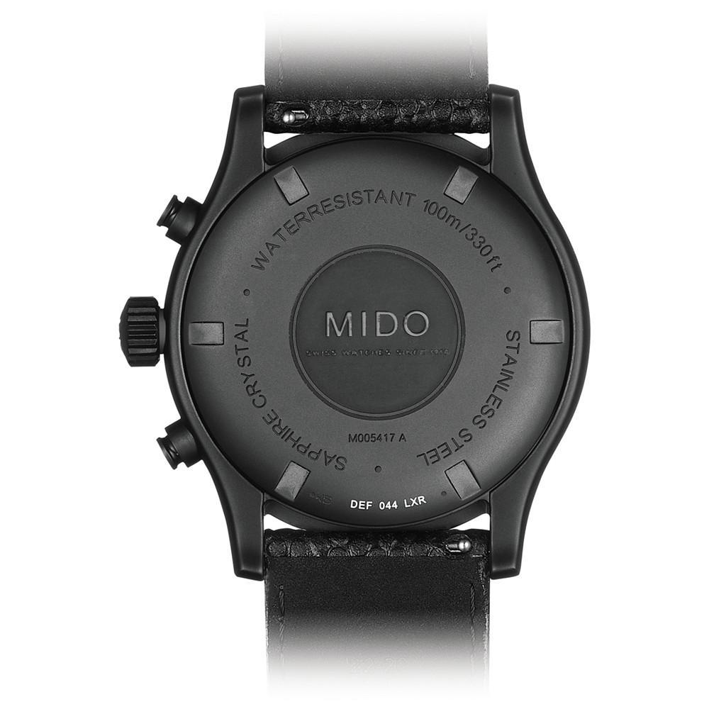 商品MIDO|Men's Swiss Chronograph Multifort Black Leather Strap Watch 42mm,价格¥6121,第5张图片详细描述