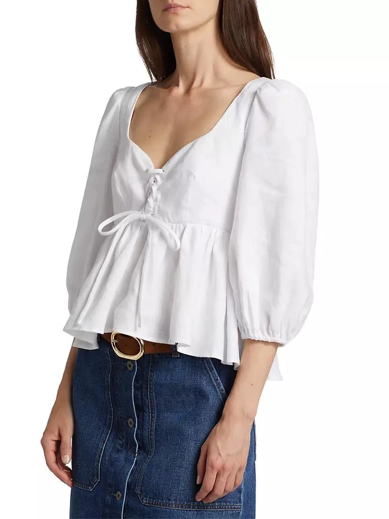 商品Reformation|Abigail Lace-Up Blouse,价格¥416,第4张图片详细描述