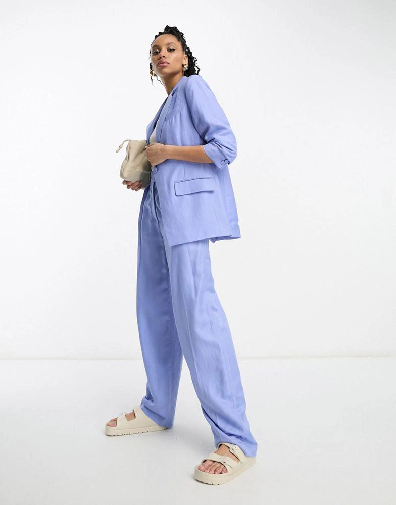 商品& Other Stories|& Other Stories co-ord linen blend blazer in blue,价格¥1208,第1张图片