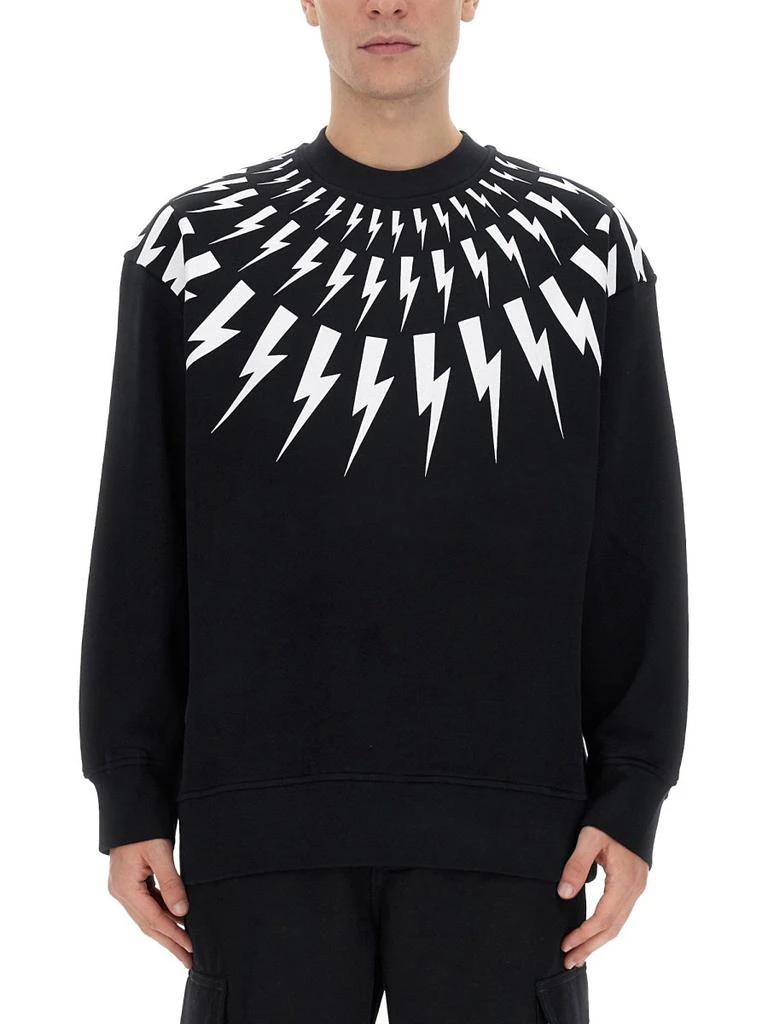 商品Neil Barrett|Neil Barrett Thunder Printed Crewneck Sweatshirt,价格¥2187,第1张图片