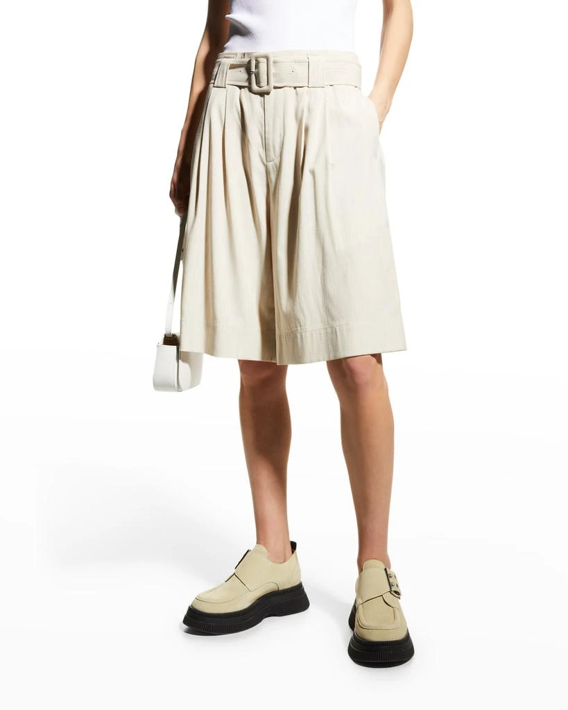 商品Ganni|Melange Suiting Pleated Shorts,价格¥961,第3张图片详细描述