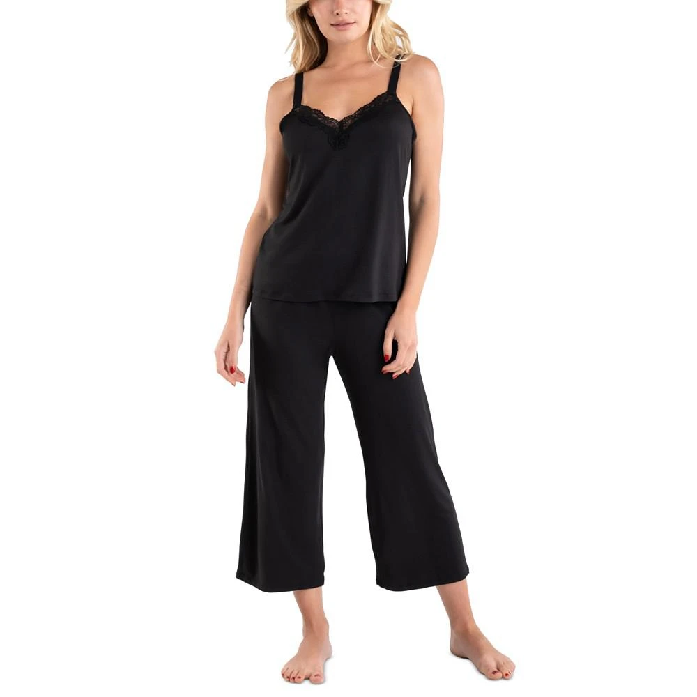 商品Linea Donatella|Women's Ariella 2-Pc. Cropped Lace-Trimmed Pajamas Set,价格¥193,第1张图片