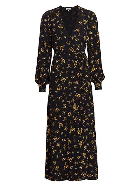 商品Ganni|Long Floral Wrap Dress,价格¥465,第1张图片