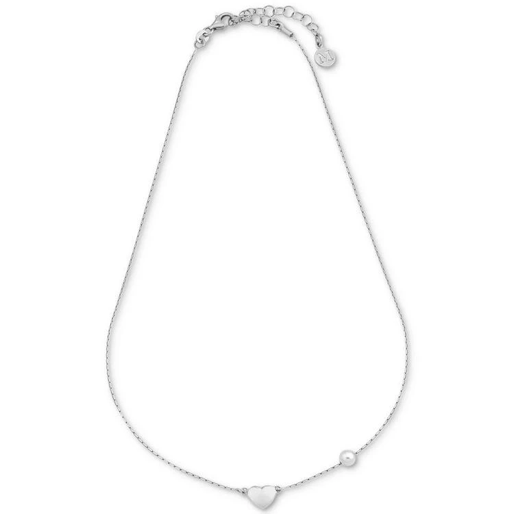 商品Majorica|Imitation Pearl & Heart Charm Collar Necklace,价格¥564,第3张图片详细描述