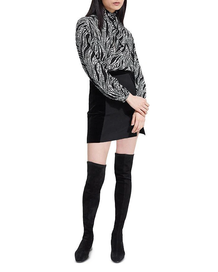 商品The Kooples|Slit Zoom Mixed Media Mini Skirt,价格¥1044,第3张图片详细描述