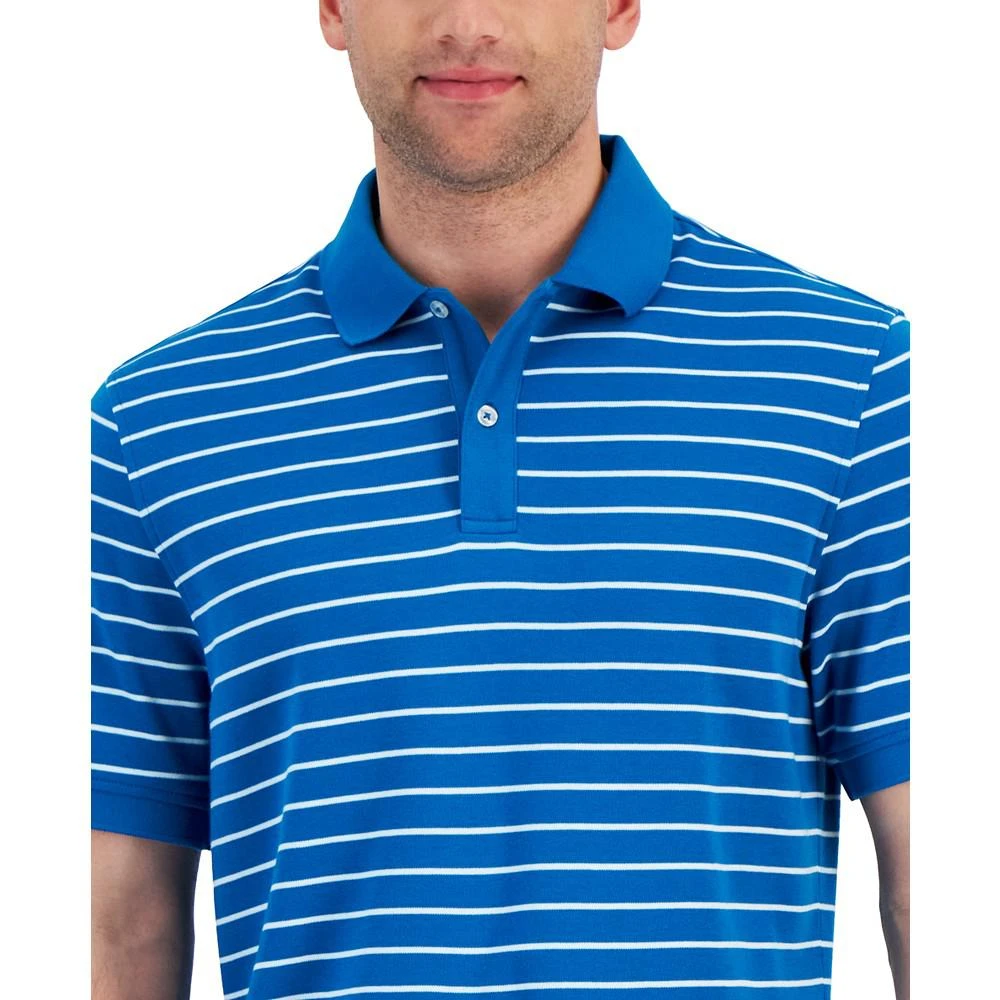 商品Club Room|Men's Striped Interlock Polo Shirt, Created for Macy's,价格¥115,第3张图片详细描述