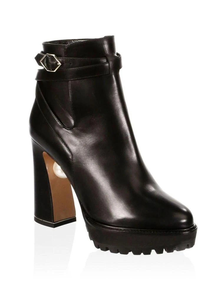 商品Nicholas Kirkwood|Annabel Pearl Leather Biker Booties,价格¥4181,第1张图片