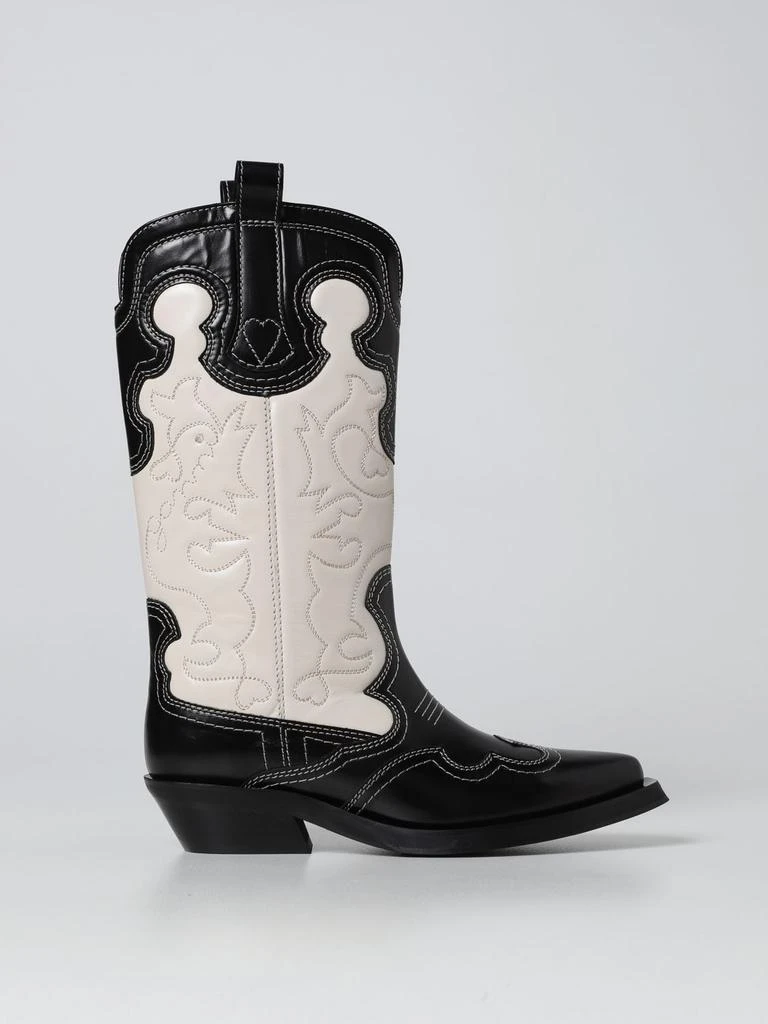 商品Ganni|Ganni embroidered leather western boots,价格¥3399,第1张图片