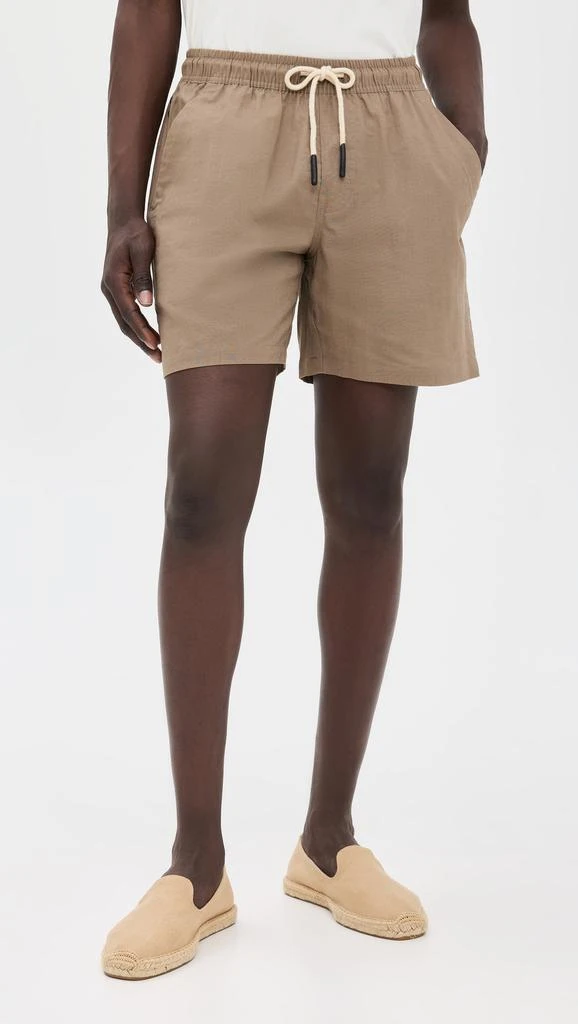 商品OAS|Taupe Linen Shorts 6.25",价格¥492,第1张图片