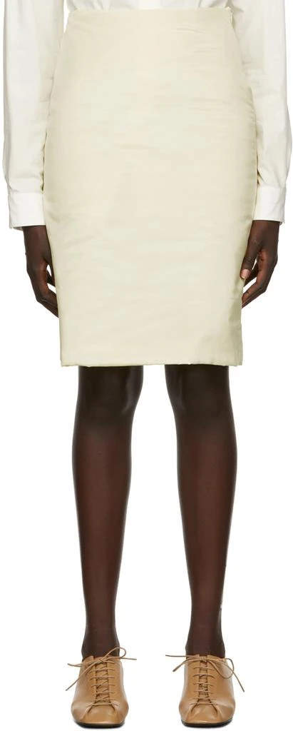 商品Lemaire|Off-White Silk Wadded Skirt,价格¥1703,第1张图片