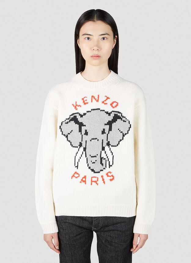 Elephant Sweater in White商品第1张图片规格展示