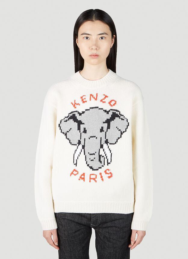 商品Kenzo|Elephant Sweater in White,价格¥4258,第1张图片