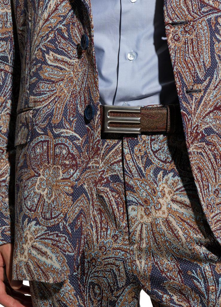 【ETRO】 Paisley leather belt Etro Paisley faux leather belt Etro
