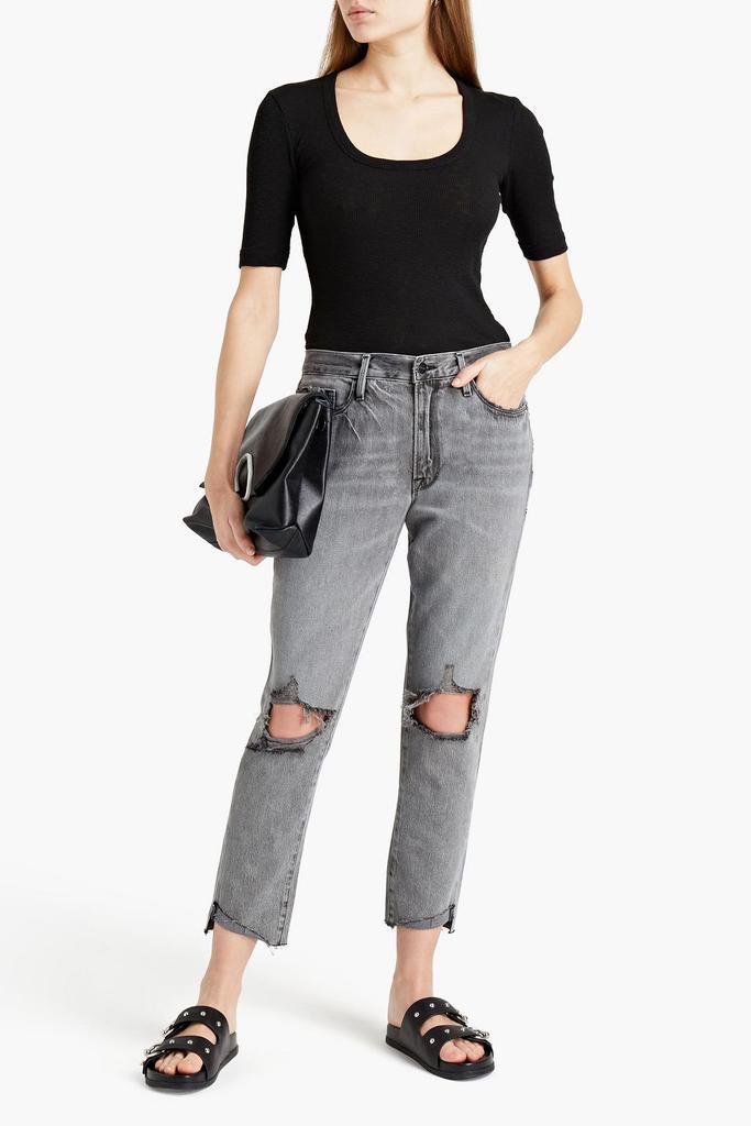 La Garcon distressed mid-rise boyfriend jeans商品第4张图片规格展示
