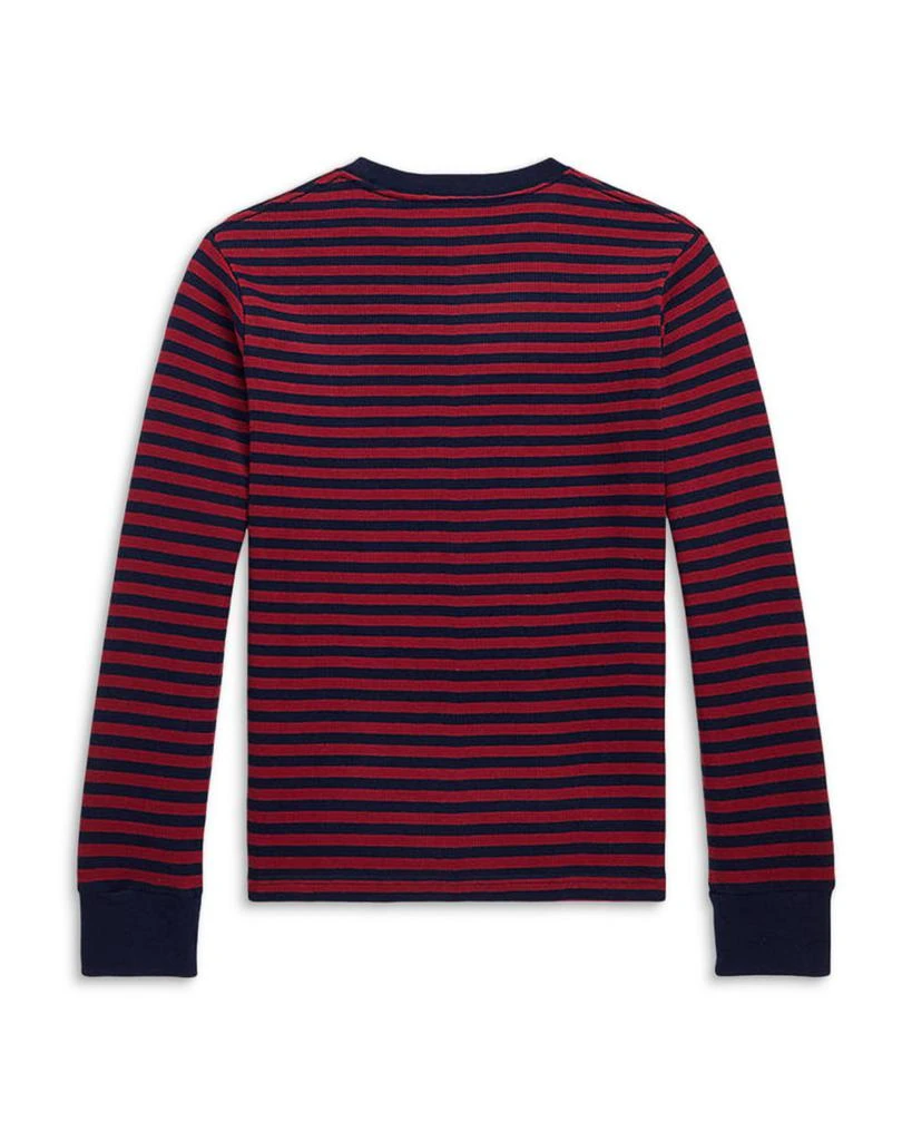 商品Ralph Lauren|Boys' Long Sleeve Striped Waffle Cotton Tee - Little Kid, Big Kid,价格¥176,第2张图片详细描述