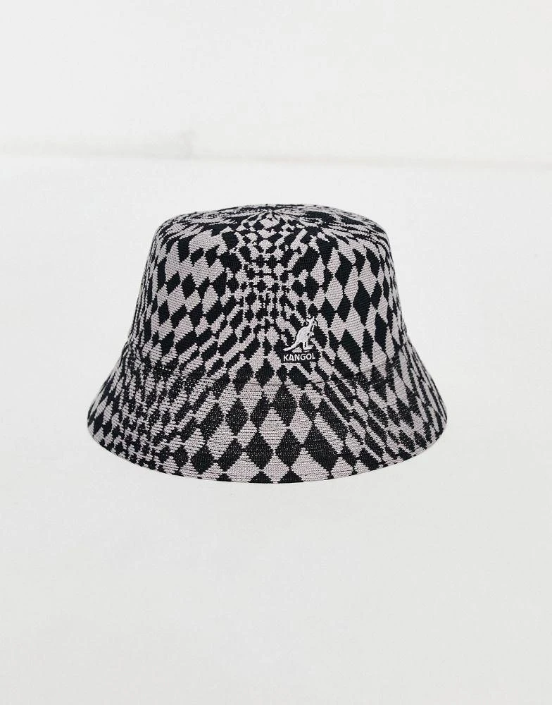 商品Kangol|Kangol warped check bucket hat in black and grey,价格¥275,第4张图片详细描述