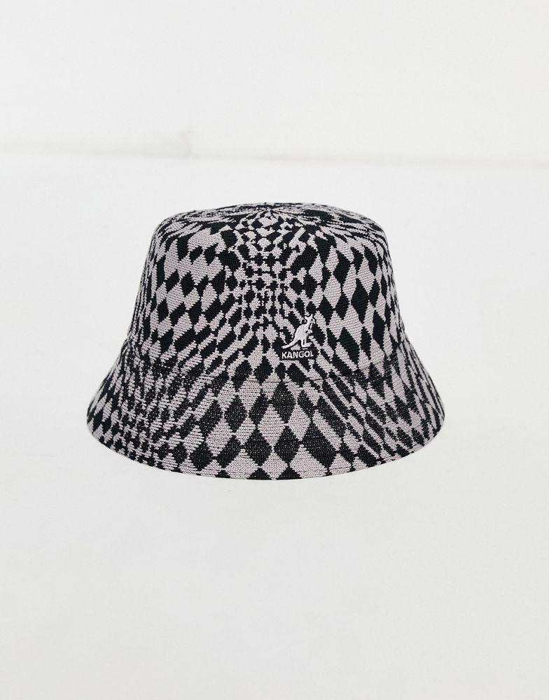 商品Kangol|Kangol warped check bucket hat in black and grey,价格¥259,第6张图片详细描述