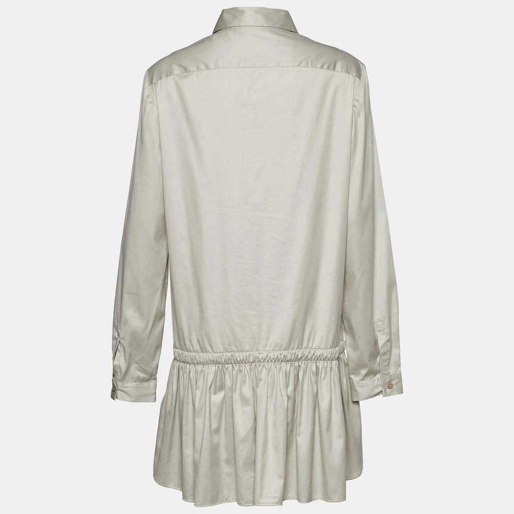 商品[二手商品] Prada|Prada Beige Cotton Gathered Hem Mini Shirt Dress L,价格¥1466,第2张图片详细描述