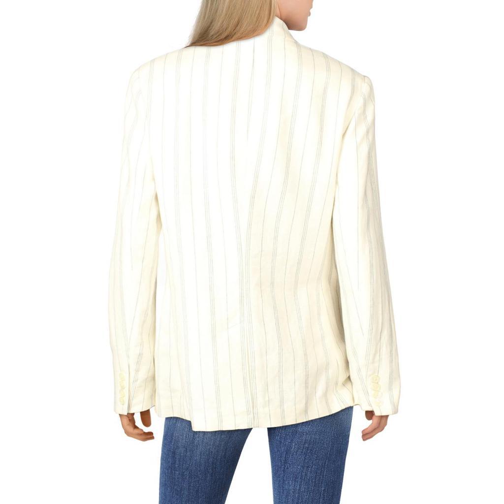 商品Ralph Lauren|Lauren Ralph Lauren Womens Grayden Linen Blend Striped Two-Button Blazer,价格¥420,第4张图片详细描述