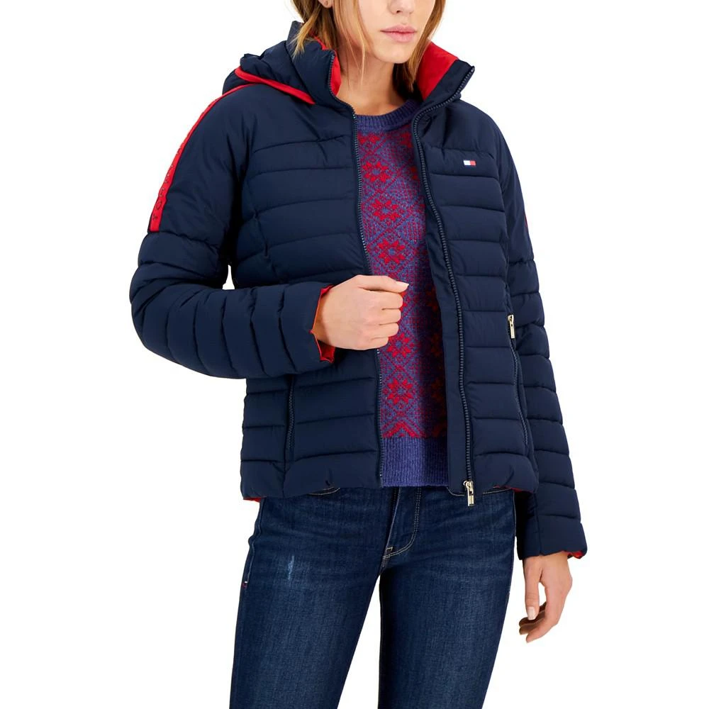 商品Tommy Hilfiger|Women's Hooded Packable Logo Coat,价格¥704,第1张图片