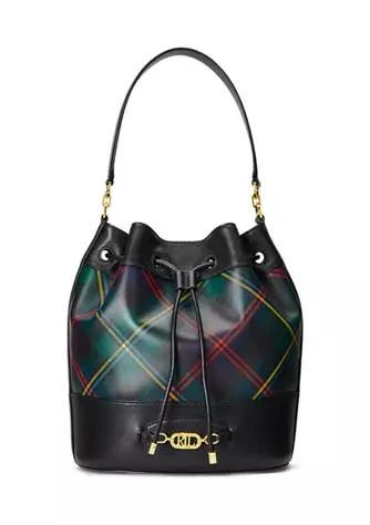 商品Ralph Lauren|Ralph Lauren Plaid Leather Large Andie Drawstring Bag,价格¥1275,第1张图片