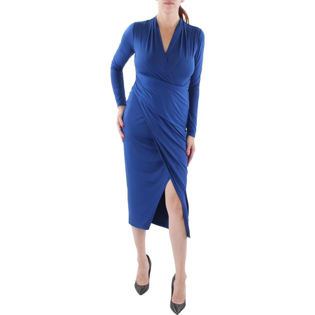 商品RACHEL Rachel Roy|Rachel Rachel Roy Womens Faux Wrap Midi Wrap Dress,价格¥48,第2张图片详细描述