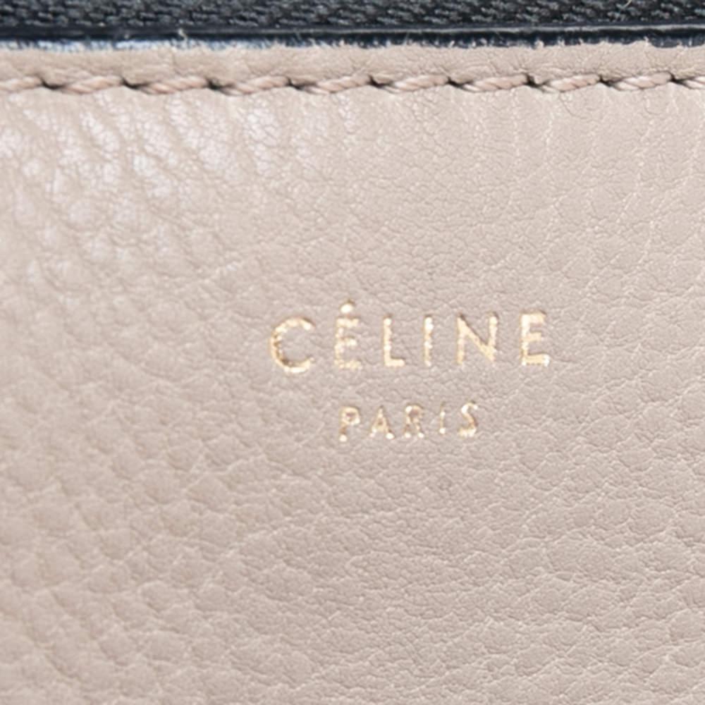 Celine Black/Beige Leather Large Edge Top Handle Bag商品第9张图片规格展示