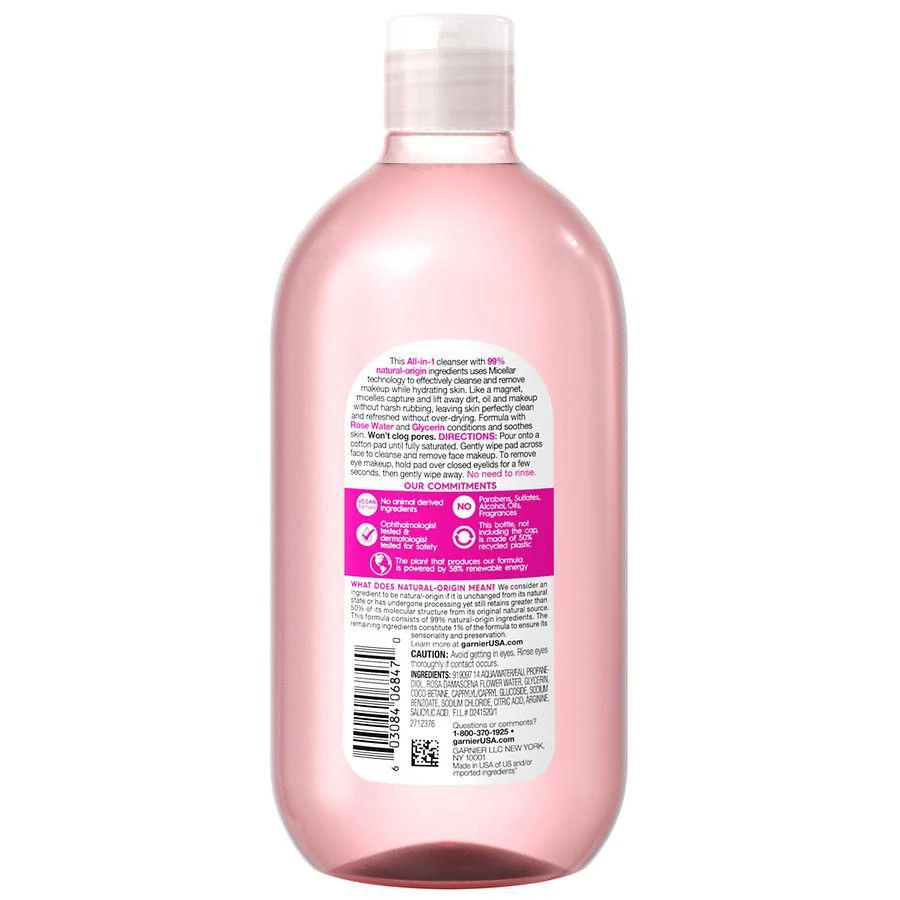 商品SkinActive|Micellar Cleansing Water & Makeup Remover with Rose Water For Normal to Dry Skin,价格¥112,第3张图片详细描述