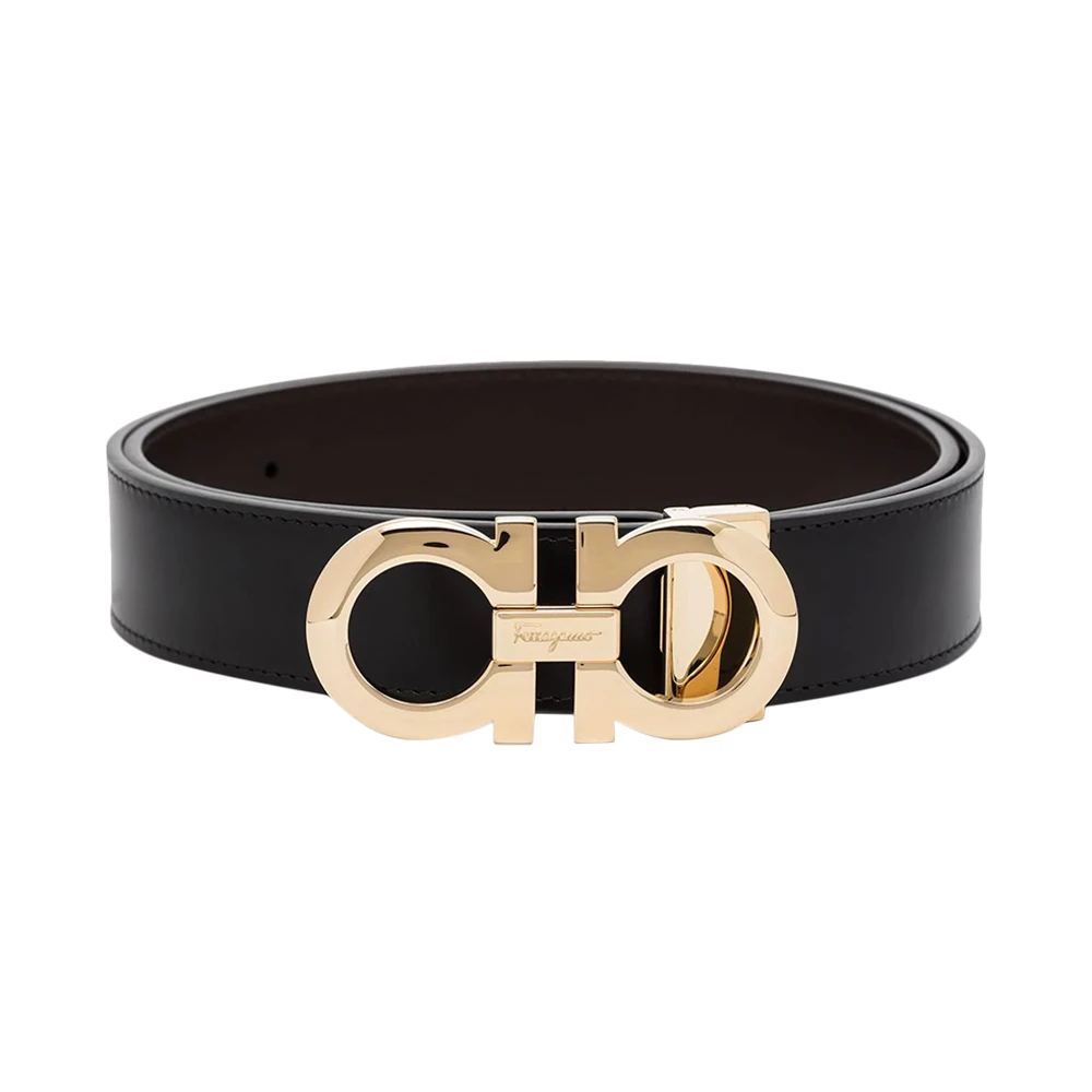 商品[国内直发] Salvatore Ferragamo|SALVATORE FERRAGAMO 男士黑色标志扣双面腰带 67-5542-724126【包装随机，部分无包装盒】,价格¥2922,第1张图片