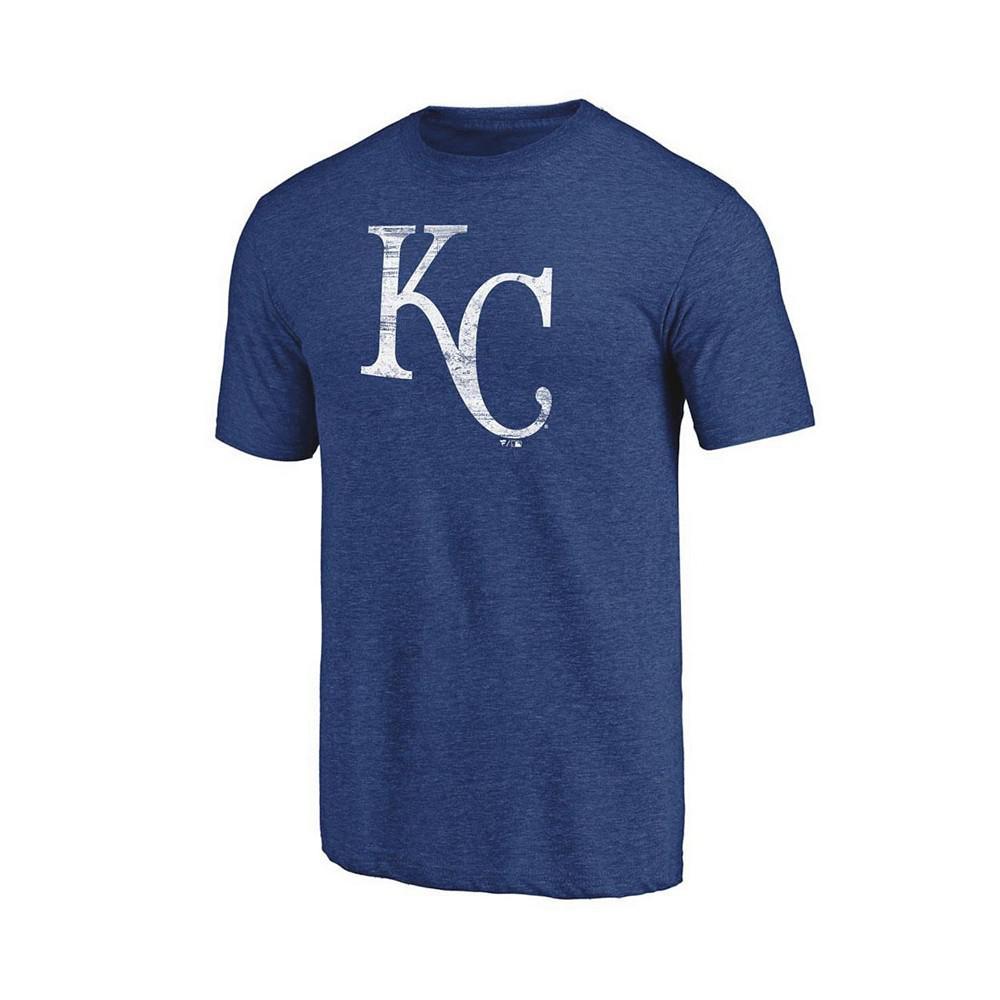 商品Fanatics|Men's Branded Royal Kansas City Royals Weathered Official Logo Tri-Blend T-shirt,价格¥187,第5张图片详细描述