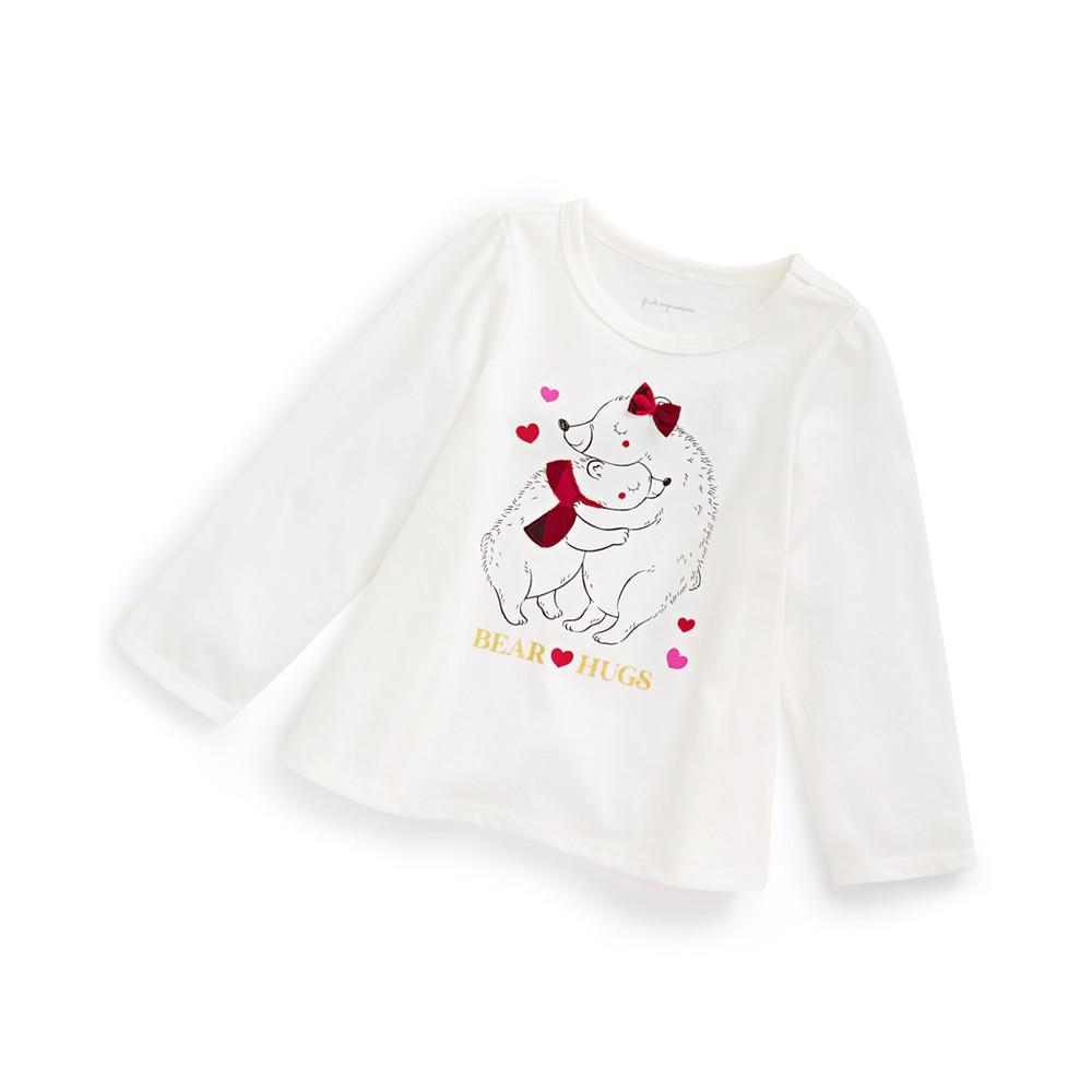 商品First Impressions|Baby Girls Bear Hugs T-Shirt, Created for Macy's,价格¥37,第1张图片
