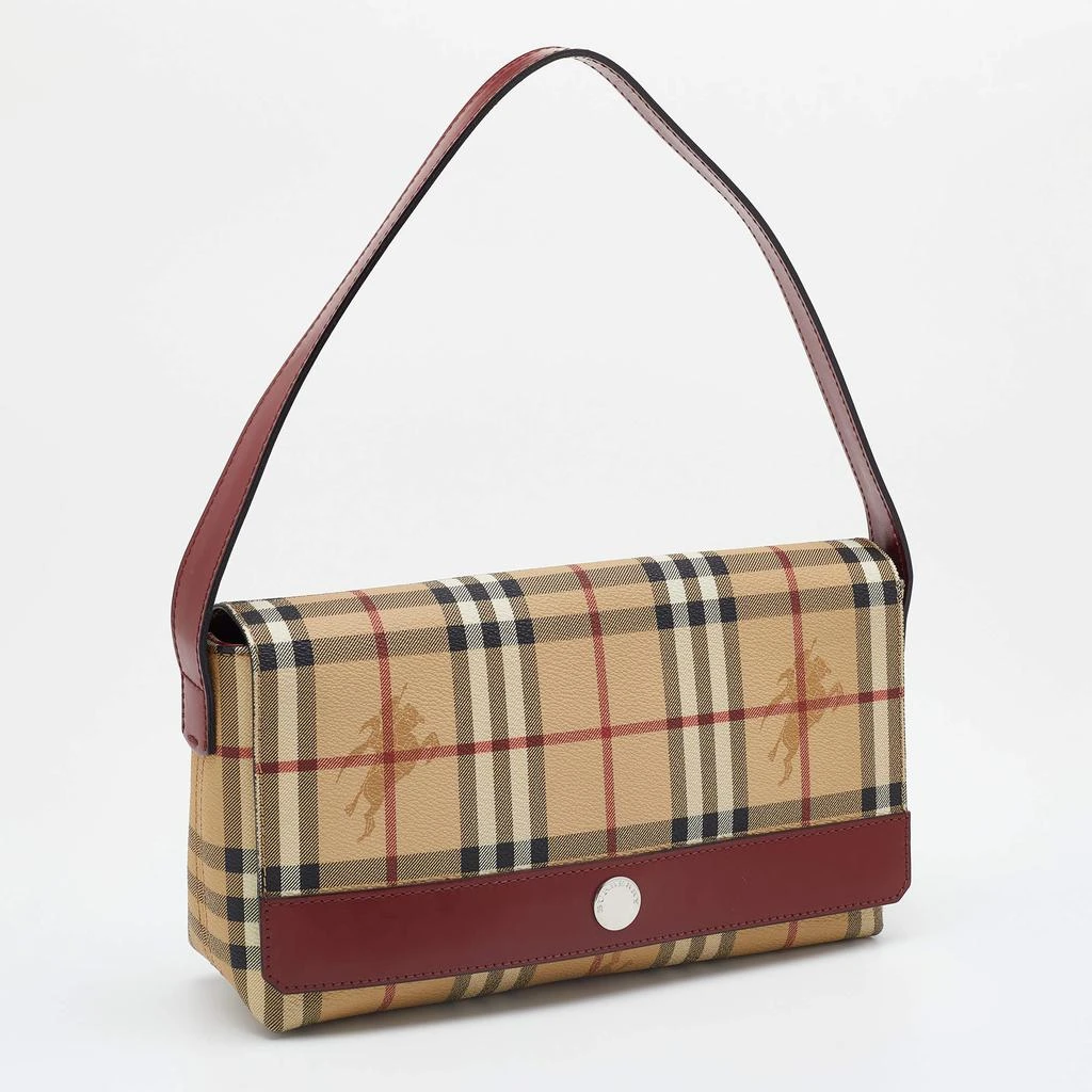 商品[二手商品] Burberry|Burberry Beige/Rust Red Haymarket Check PVC And Leather Shoulder Bag,价格¥2512,第3张图片详细描述