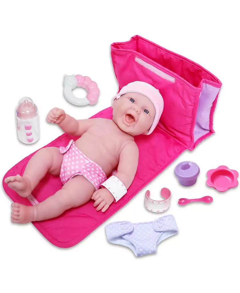 商品JC TOYS|La Newborn 13" Smiling Baby Doll 10 Pcs Diaper Bag Gift Set,价格¥225,第1张图片