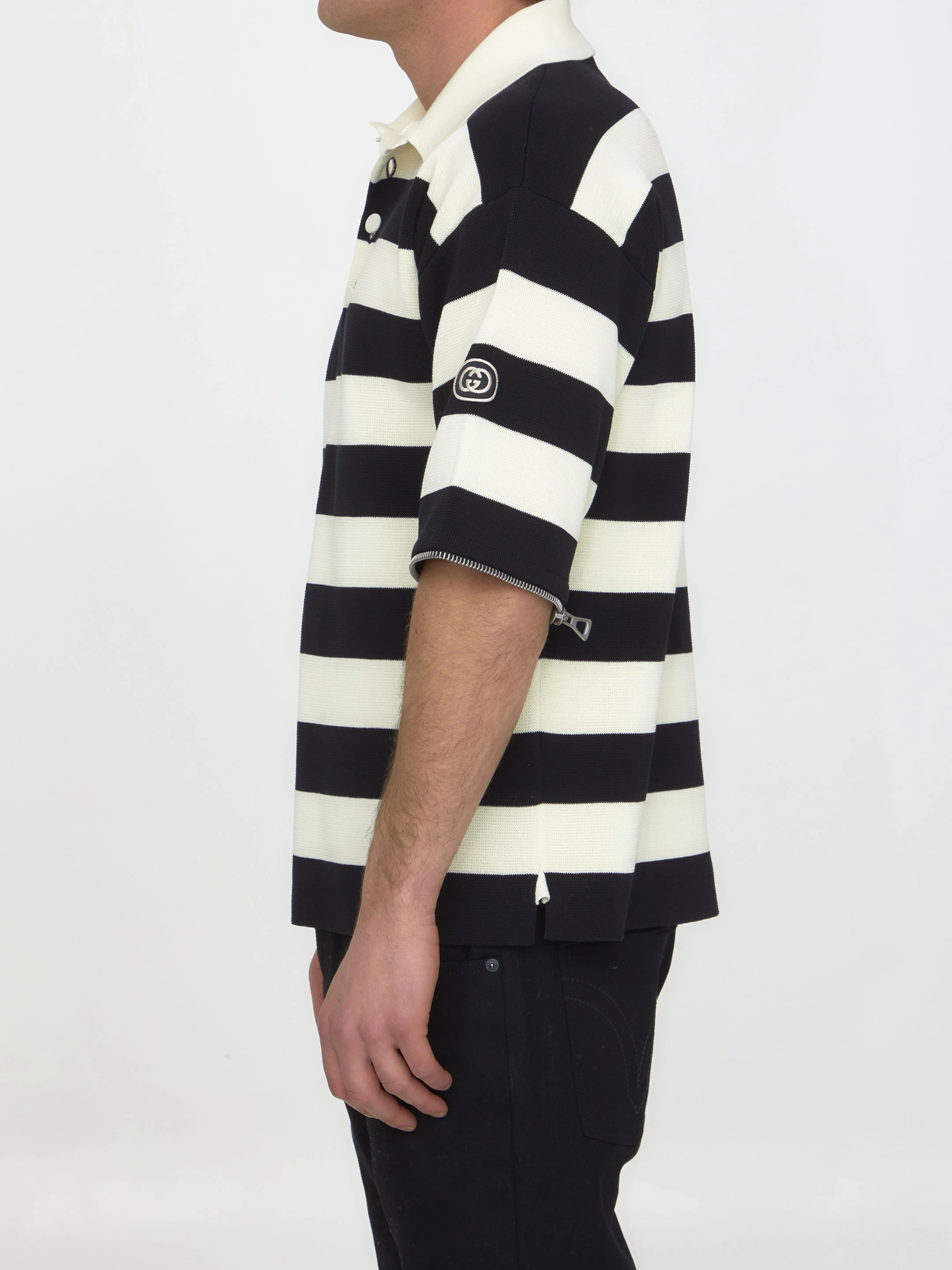 商品Gucci|Gucci 男士POLO衫 724708XKCV09207 白色,价格¥7137,第4张图片详细描述