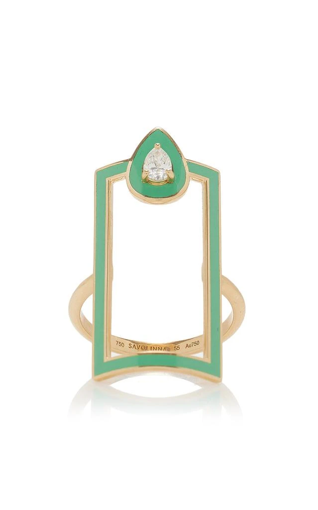 商品Savolinna Jewelry|Savolinna Jewelry - Lemonade Enameled 18K Yellow Gold Diamond Ring - Green - US 7 - Moda Operandi - Gifts For Her,价格¥18663,第1张图片