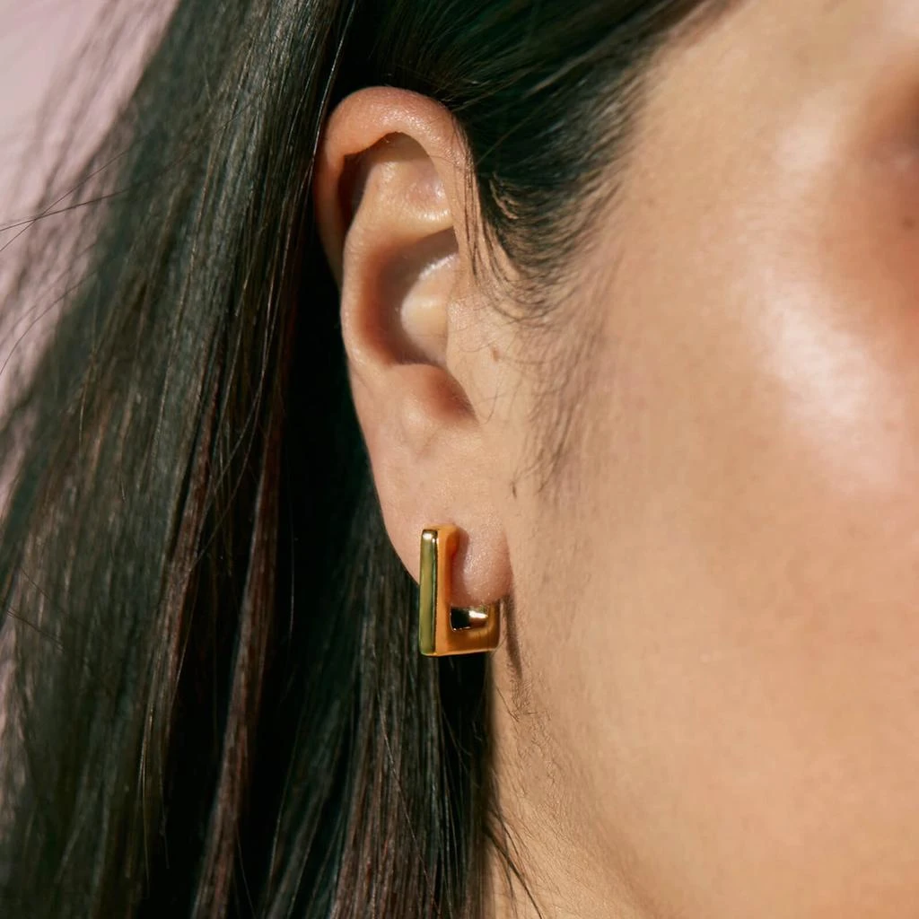 商品ESTELLA BARTLETT|Estella Bartlett Square Gold-Tone Hoop Earrings,价格¥136,第2张图片详细描述